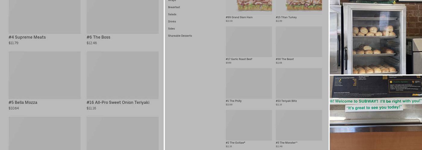 Subway Menu