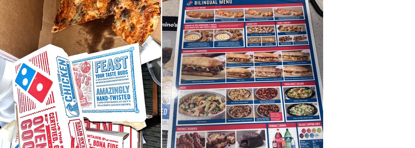Domino's Pizza Menu