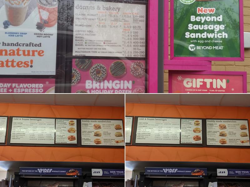 Dunkin' Menu