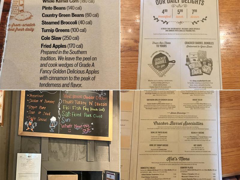 Cracker Barrel Old Country Store Menu