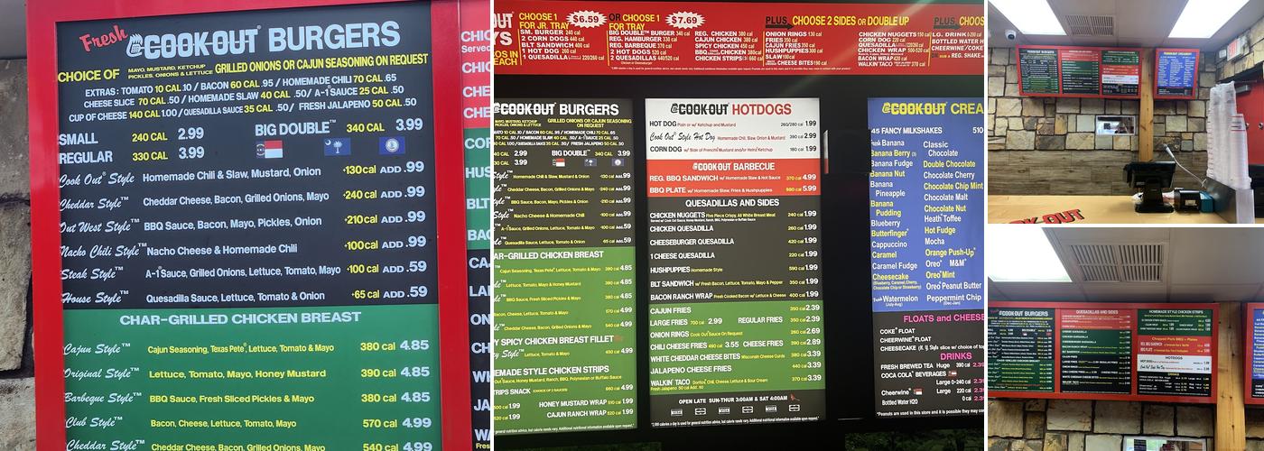 Cook Out Menu