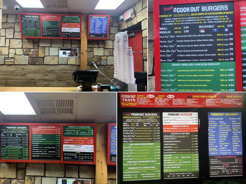 Cook Out Menu