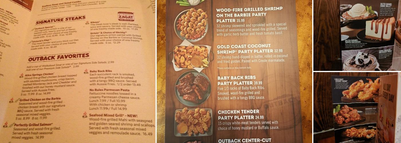 Outback Steakhouse Menu