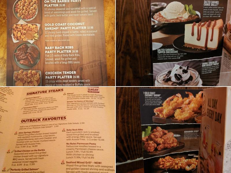 Outback Steakhouse Menu