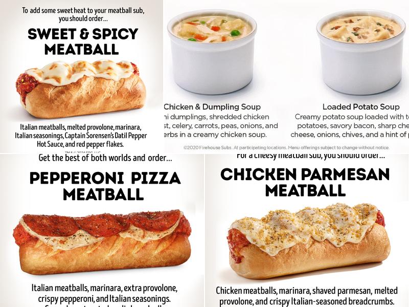 Firehouse Subs Indian River Menu