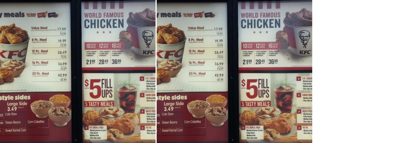 KFC Menu