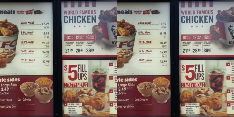 KFC Menu