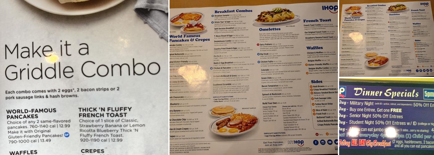 IHOP Menu