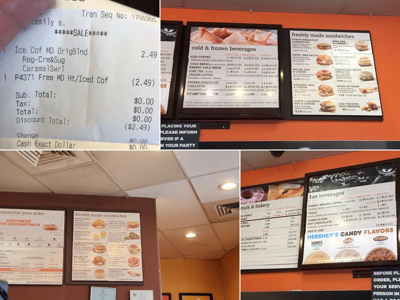 Dunkin Menu