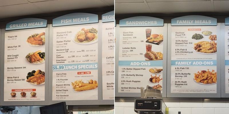 Captain D's Menu