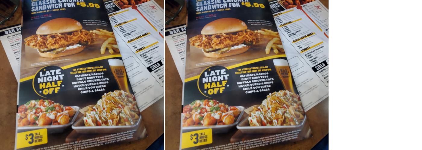 Buffalo Wild Wings Menu