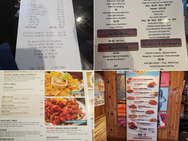 Hooters Menu