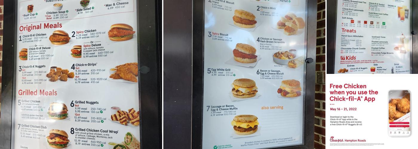 Chick-fil-A Menu