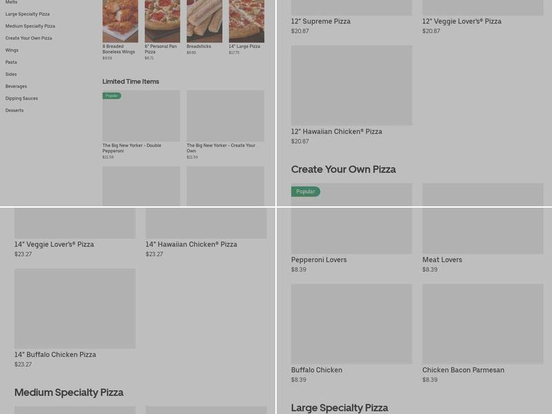 Pizza Hut Menu