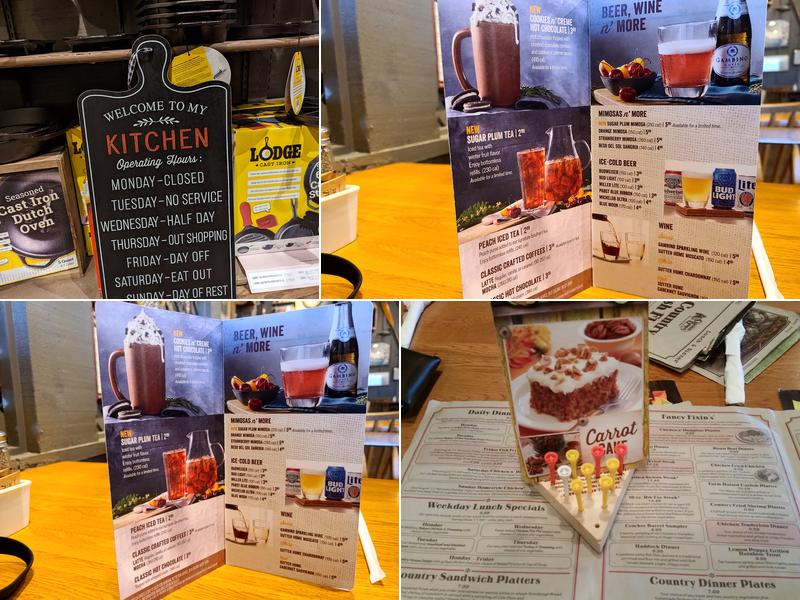 Cracker Barrel Old Country Store Menu