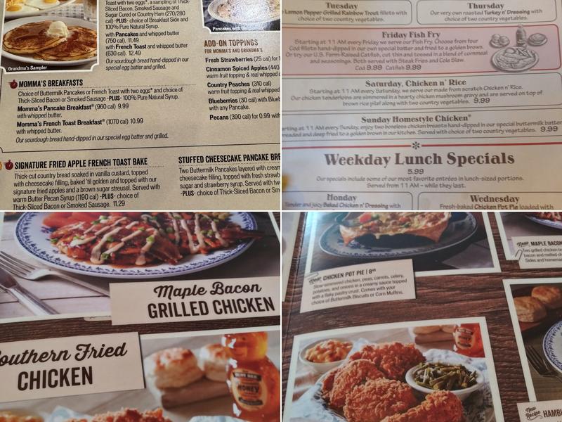 Cracker Barrel Old Country Store Menu