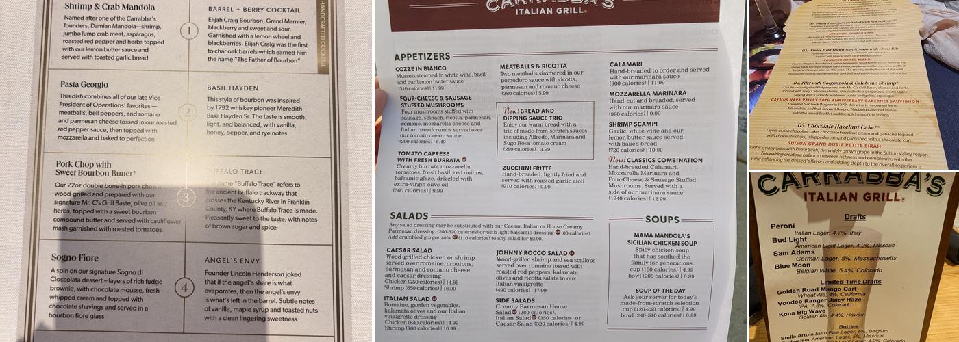 Carrabba's Italian Grill Menu