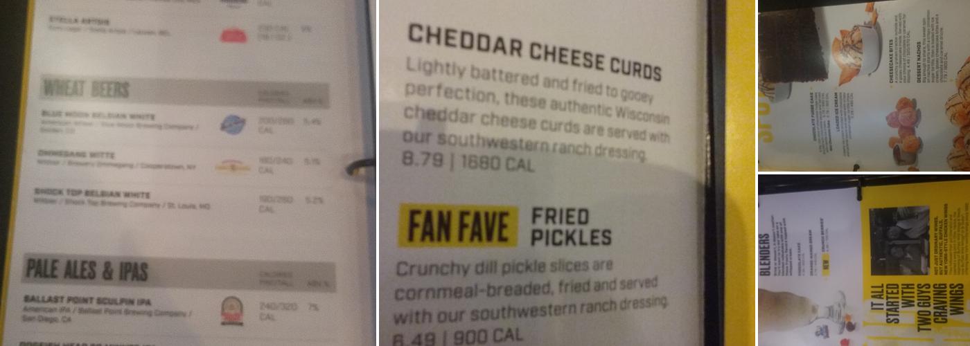 Buffalo Wild Wings Menu