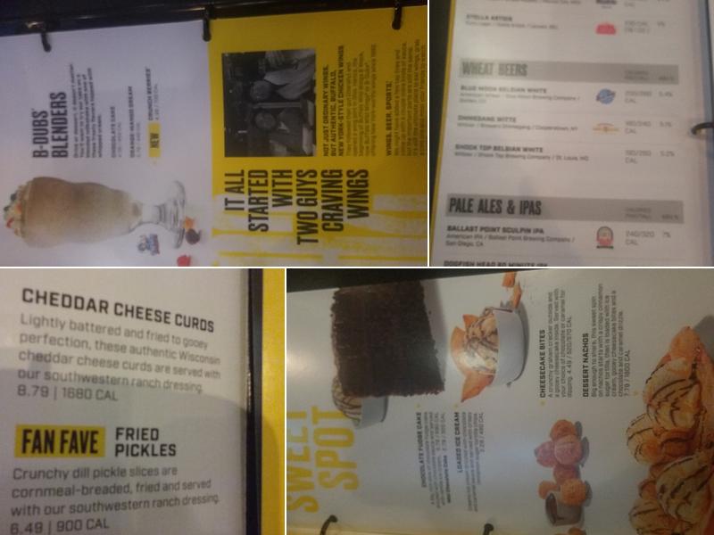 Buffalo Wild Wings Menu