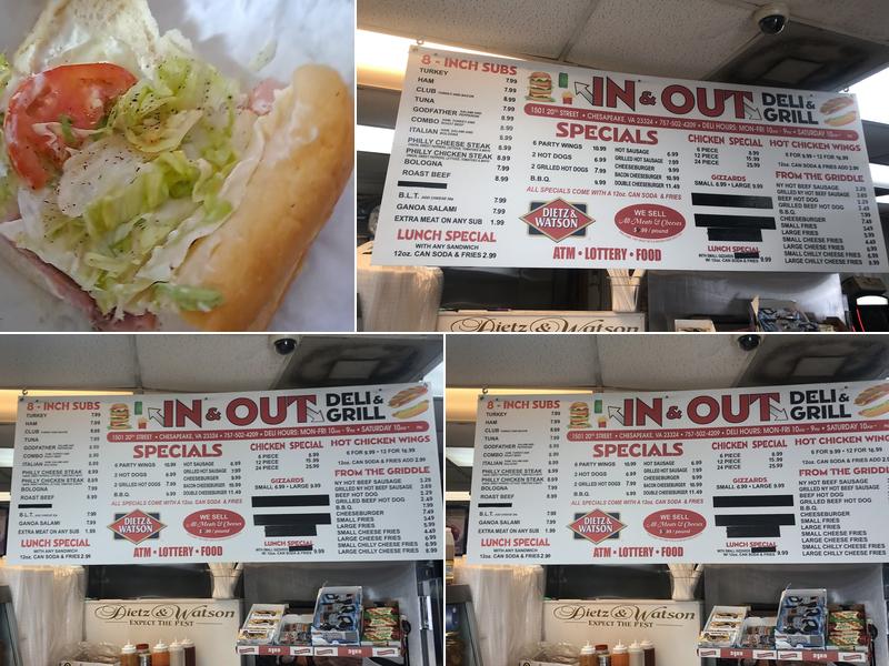 In and Out Menu