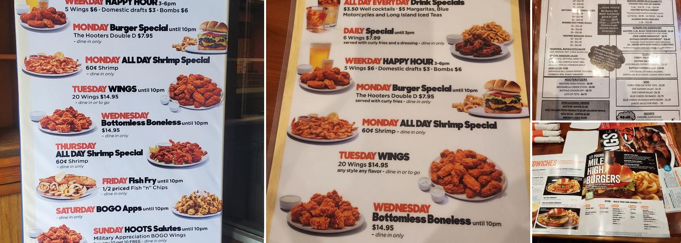 Hooters Menu