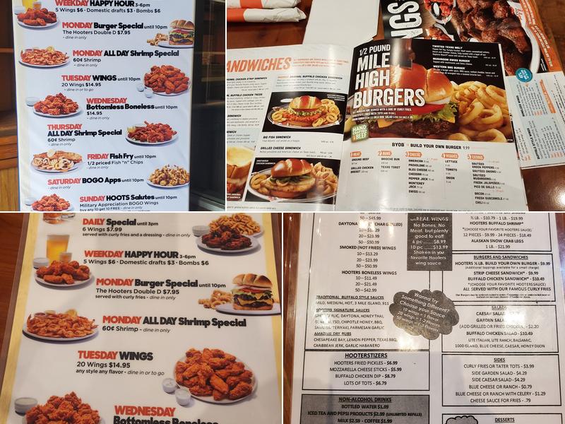Hooters Menu