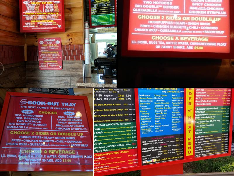 Cook Out Menu