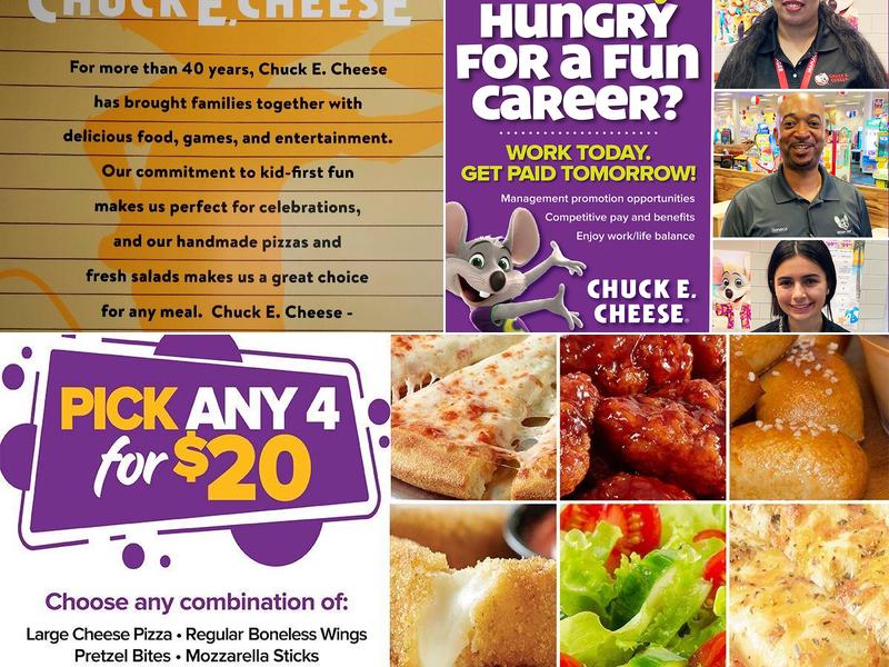 Chuck E. Cheese Menu