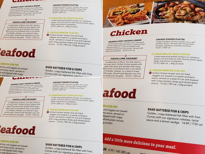 Applebee's Grill + Bar Menu