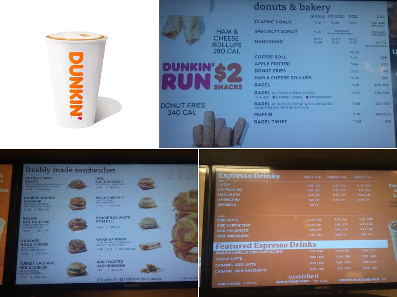 Dunkin' Menu