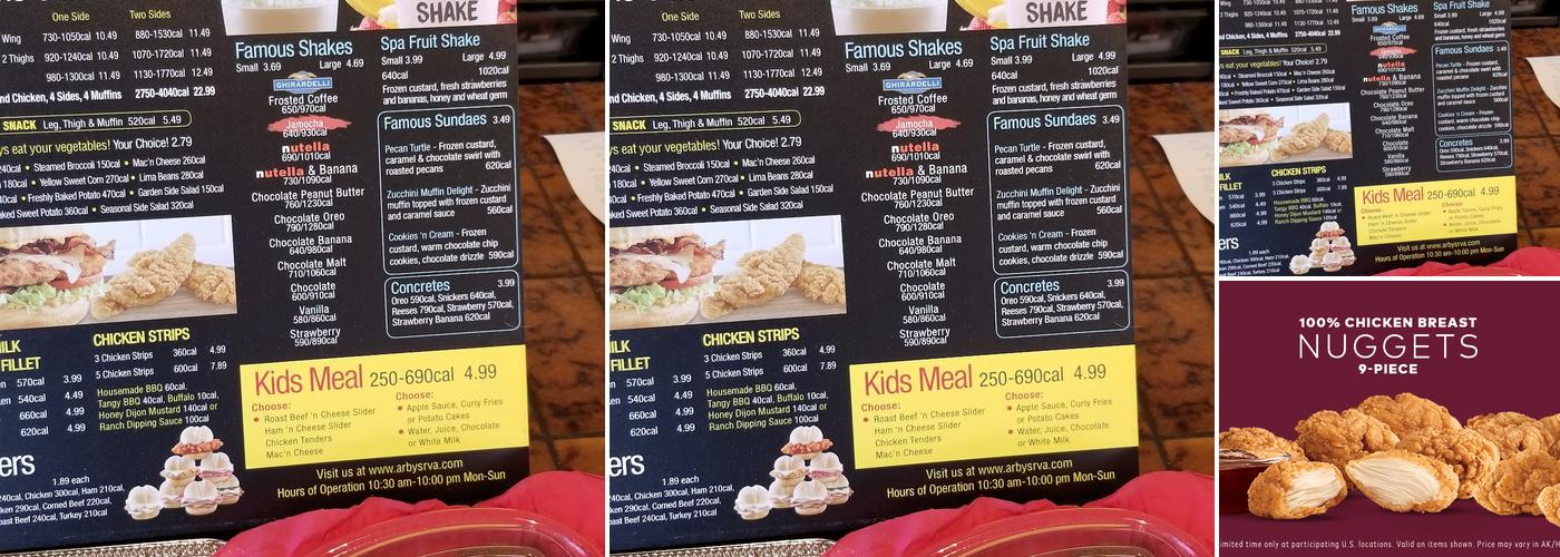 Arby's Menu