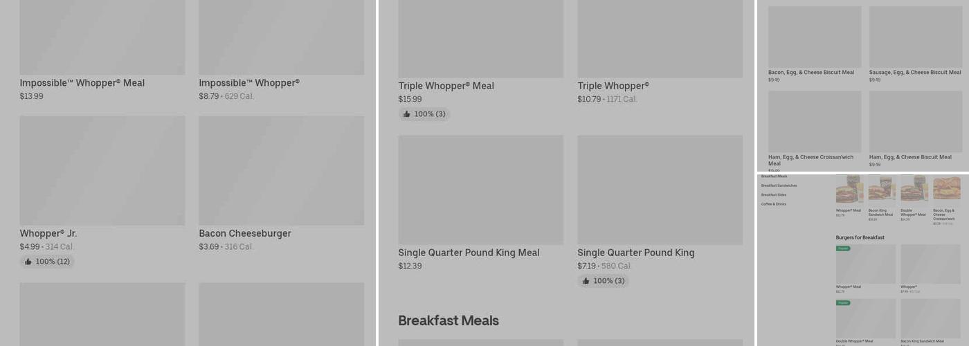 Burger King Menu