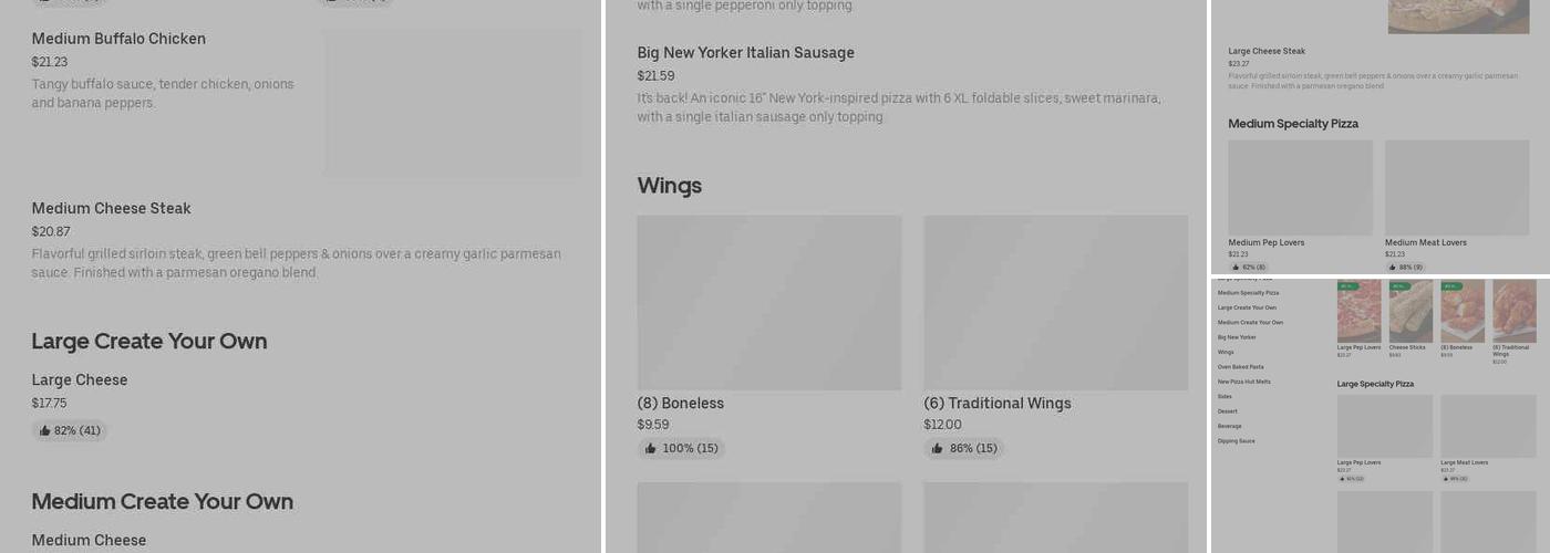 Pizza Hut Menu
