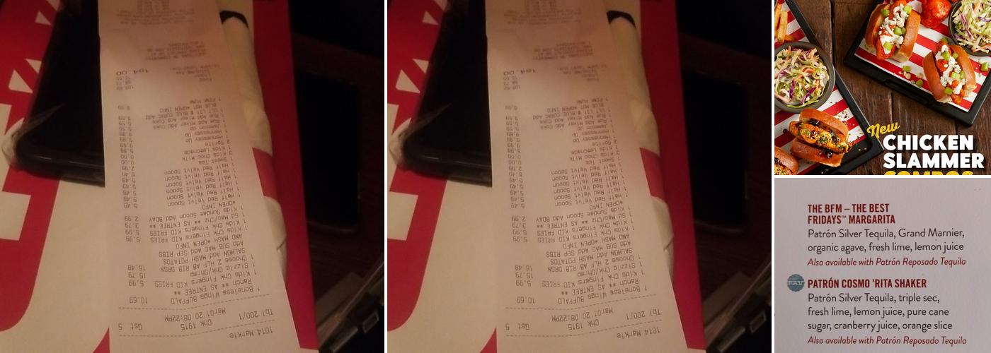 TGI Fridays Menu