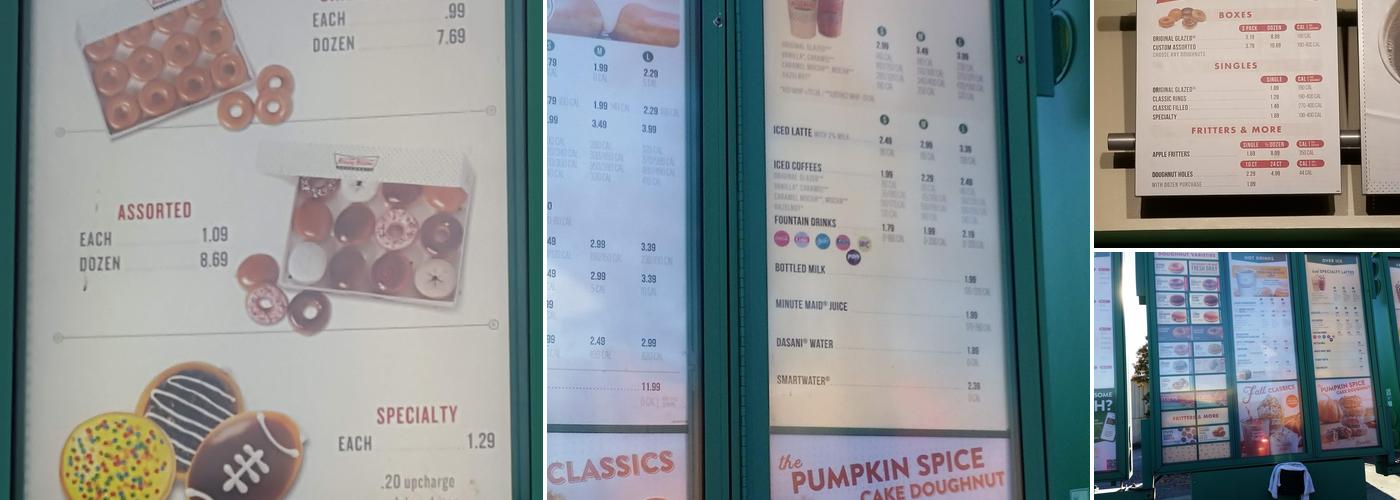 Krispy Kreme Menu