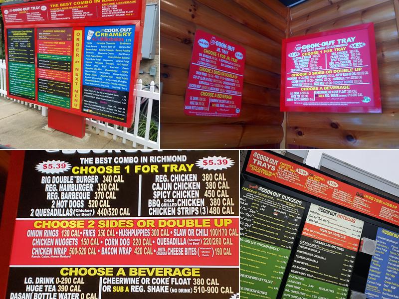 Cook Out Menu