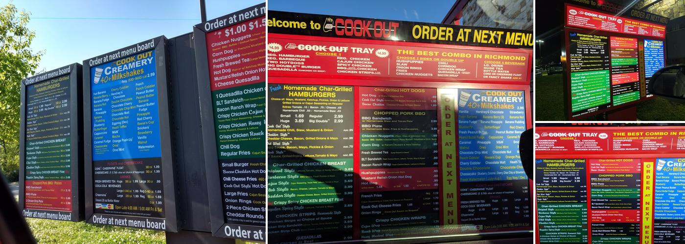 Cook Out Menu