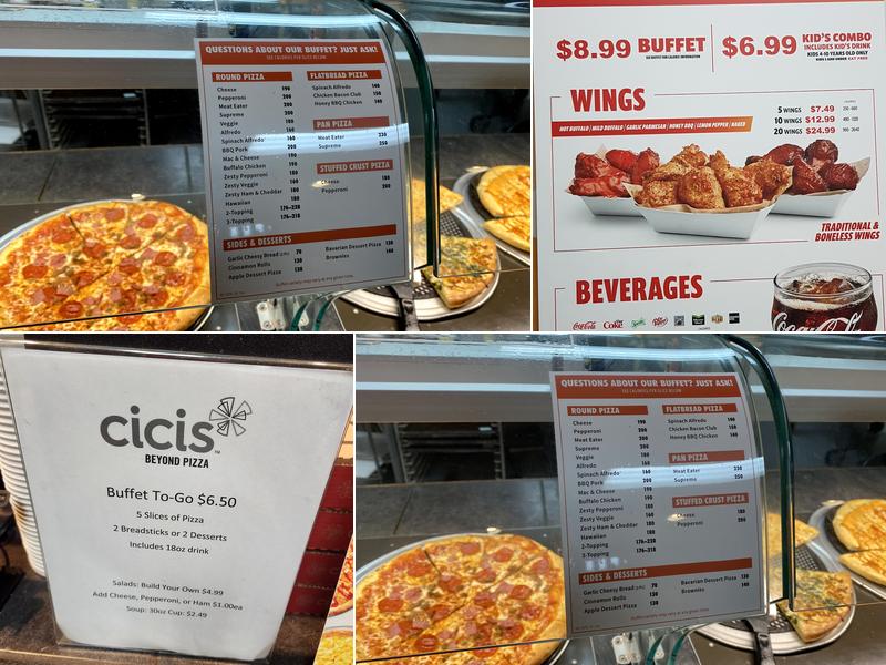 Cicis Pizza Menu