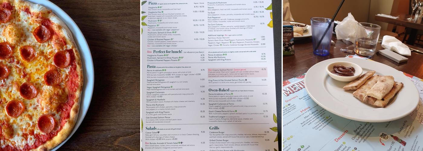 Prezzo Italian Restaurant Peterborough Menu