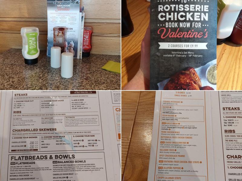 Harvester Pavillions West Peterborough Menu