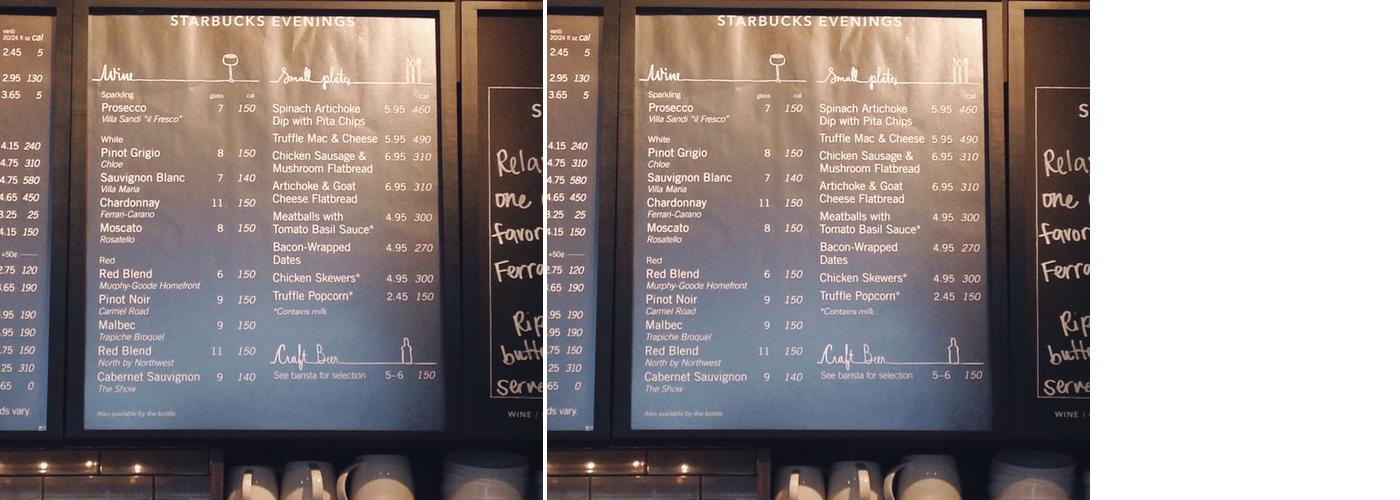 Starbucks Coffee Company Menu