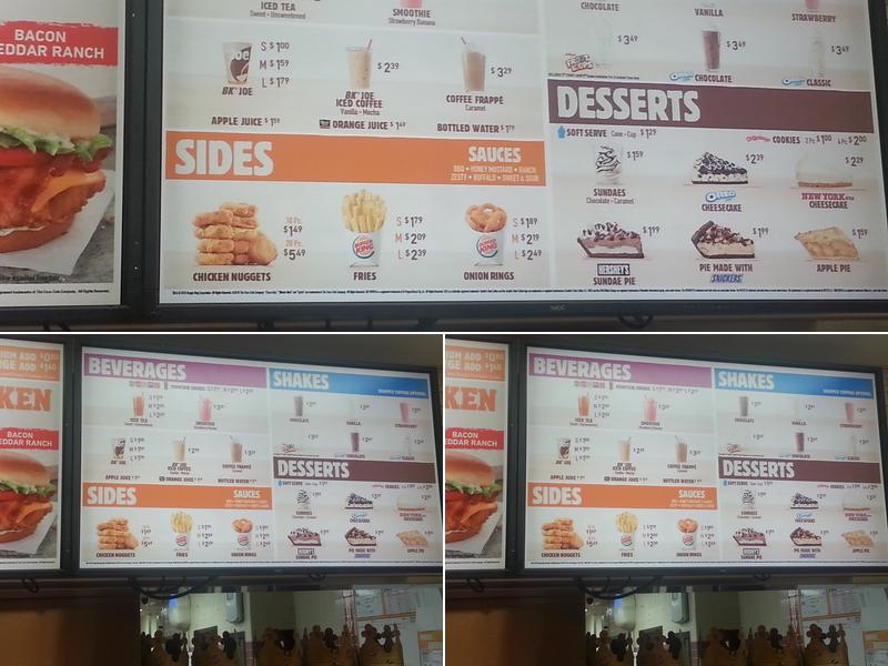 Burger King Menu