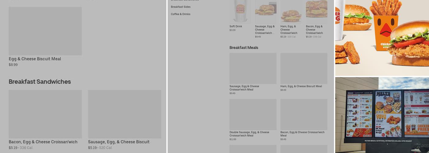 Burger King Menu