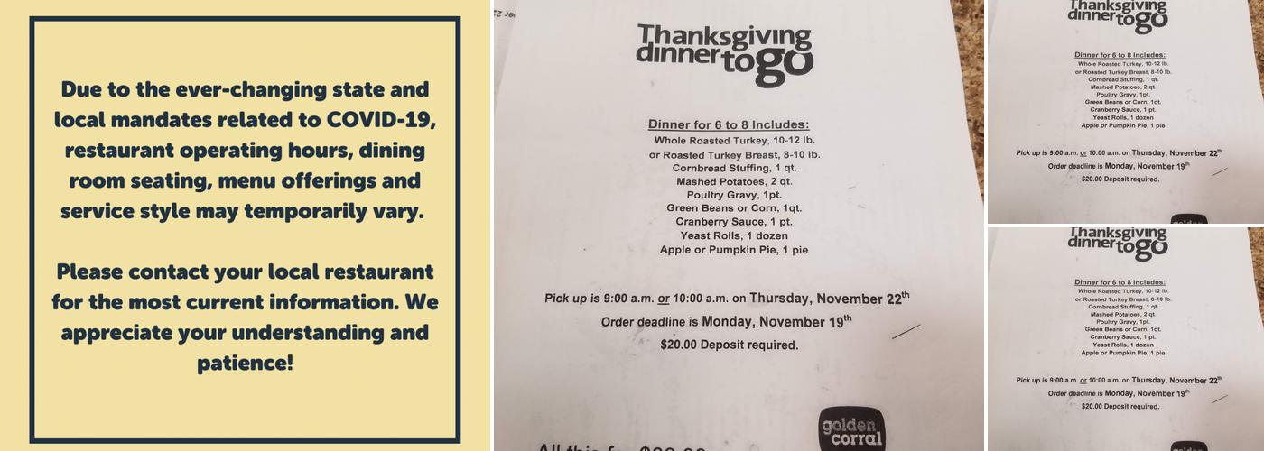 Golden Corral Buffet & Grill Menu