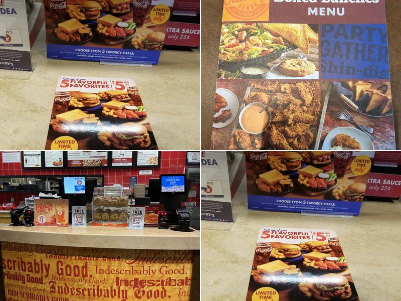 Zaxbys Chicken Fingers & Buffalo Wings Menu