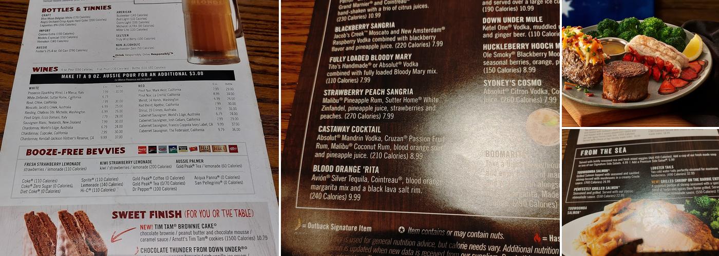 Outback Steakhouse Menu