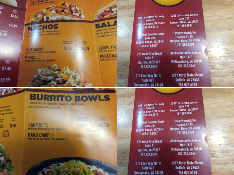 Moe's Southwest Grill Menu