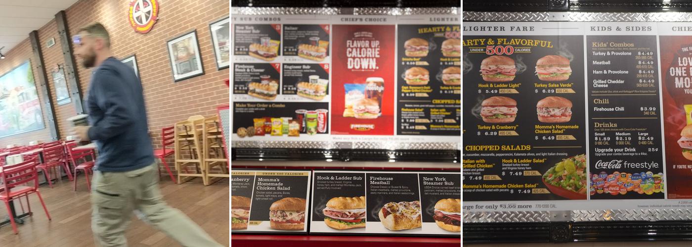 Firehouse Subs Engleside Plaza Menu