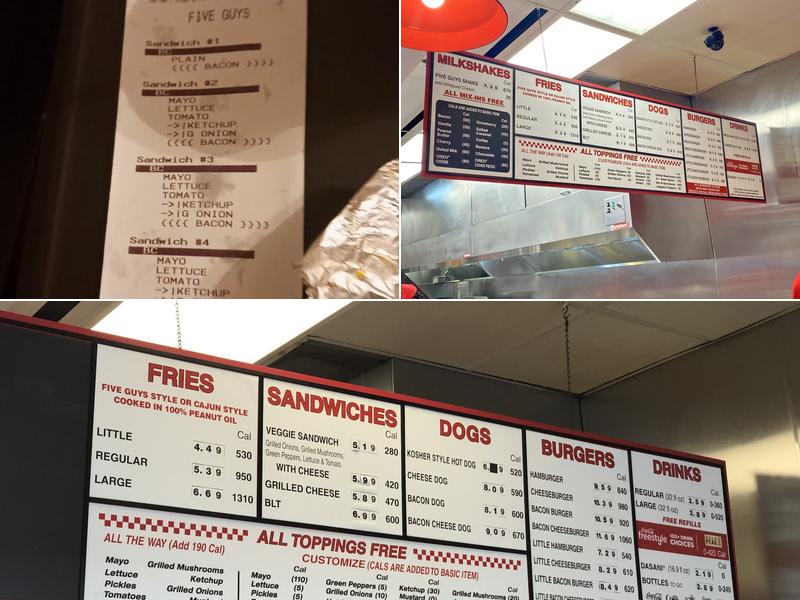 Five Guys Menu