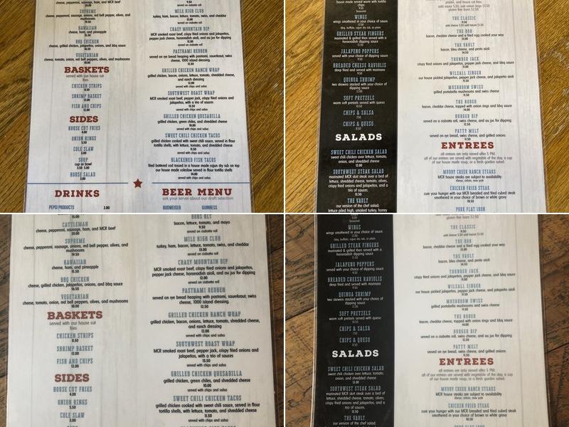 The Bank Bar & Vault Restaurant Menu